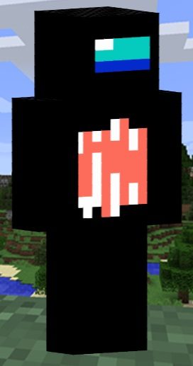 impostor negro among us skin de minecraft