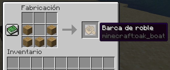 crafteo barca en minecraft