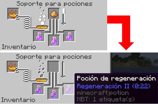 pociones de regeneracion 2 minecraft