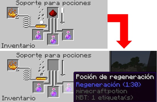 como hacer pociones de regeneracion en minecraft