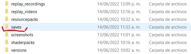 carpeta de sabes minecraft