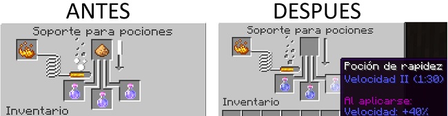 como hacer pocion de velocidad 2 minecraft