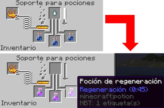 crafteo pocion de regeneracion minecraft