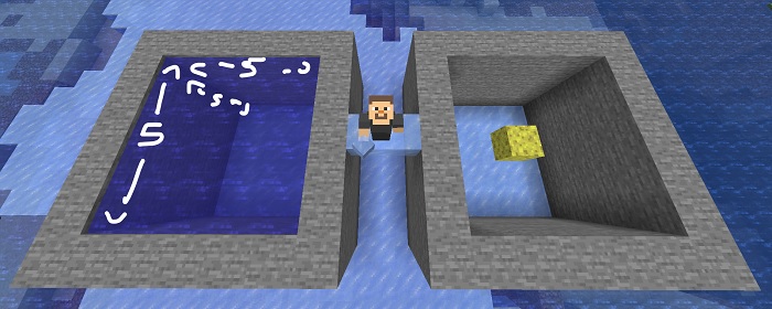 Cuánta agua absorbe una esponja en minecraft