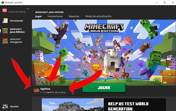 poner optifine en minecraft