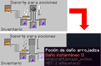 como hacer pociones de daño instantaneo
