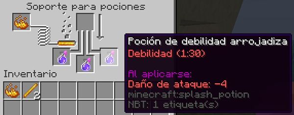como hacer una pocion de debilidad arrojadiza