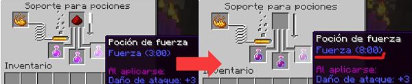 como hacer pociones de fuerza duradera minecraft