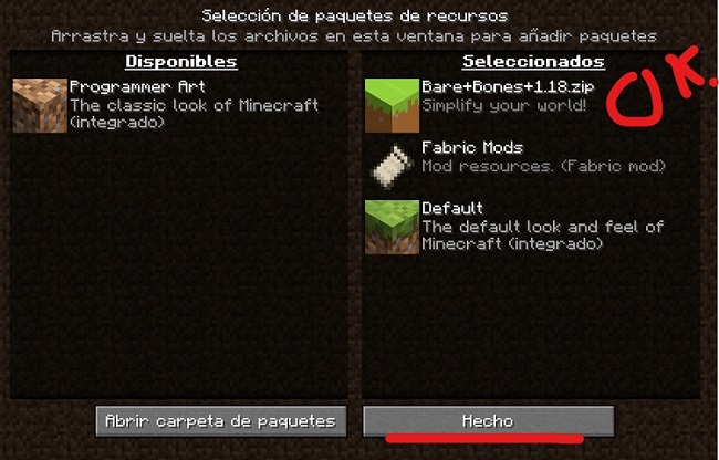 como instalar texturas en minecraft 1.20