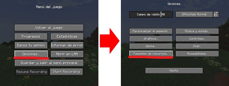 como instalar un paquete de texturas