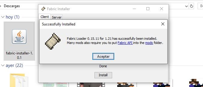 fabric mod para minecraft 1.21